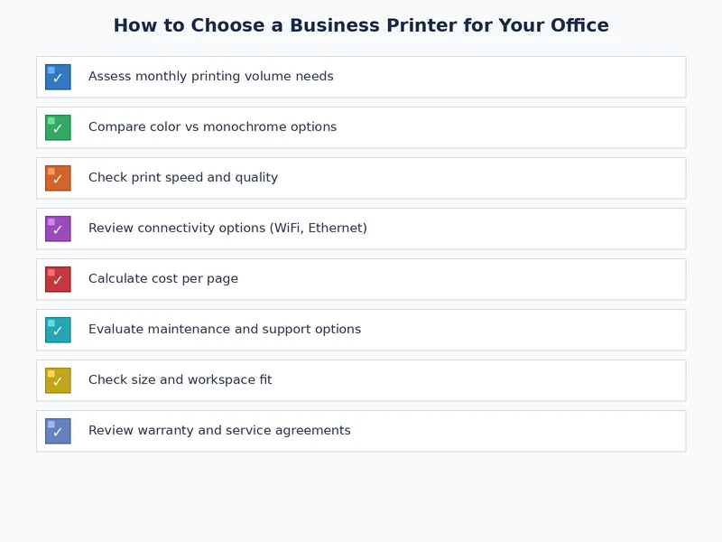 Checklist of essential features to evaluate when choosing a business printer