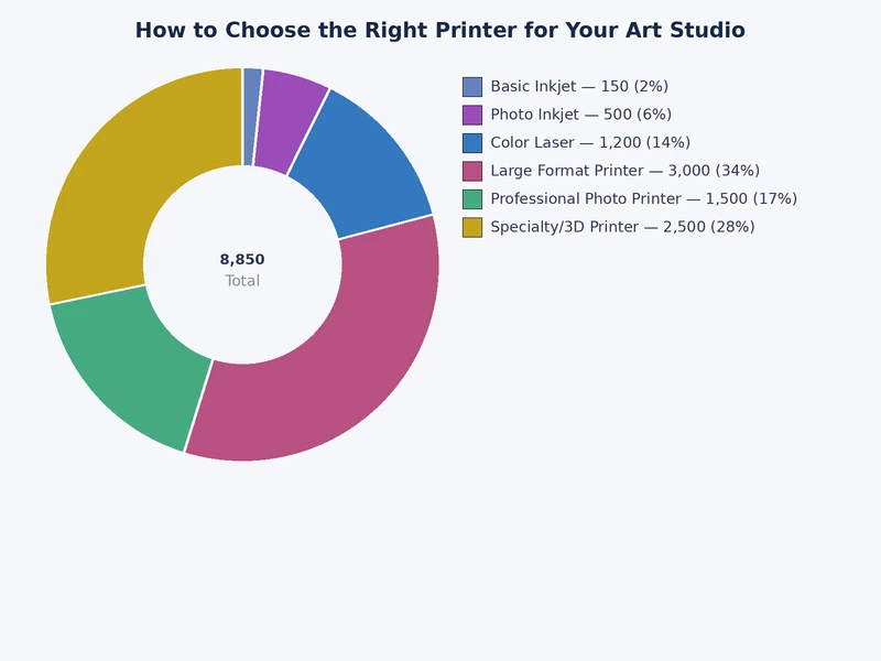 Chart comparing ink cost per square foot across pigment, dye, and eco-tank printer categories for art studio use