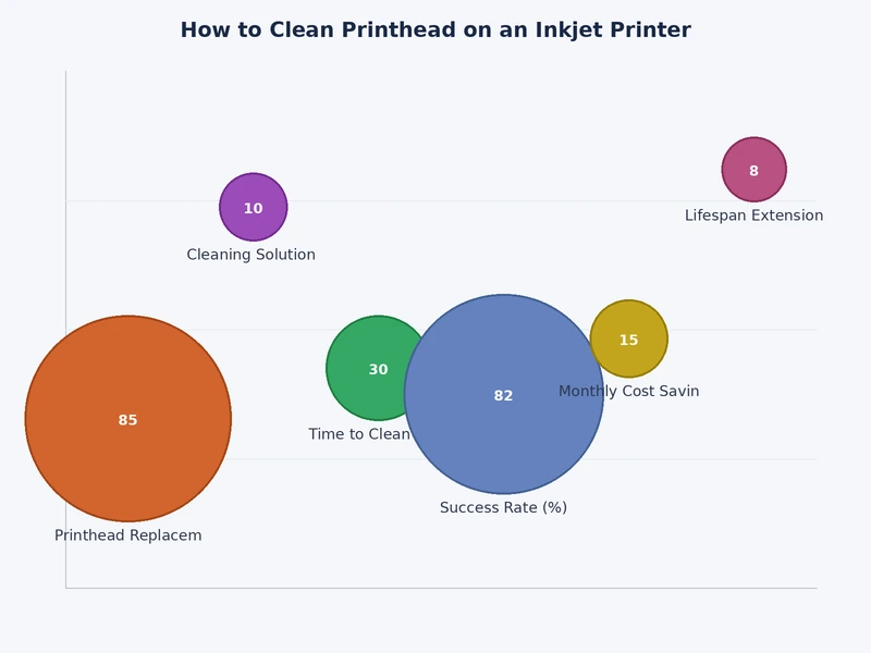 Chart comparing printhead cleaning methods by effectiveness and ink waste