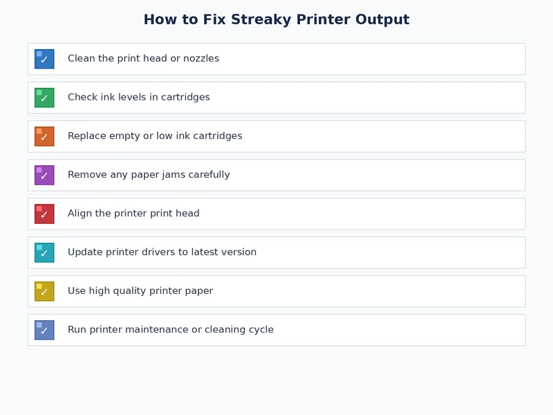 Printhead maintenance checklist for fixing streaky output