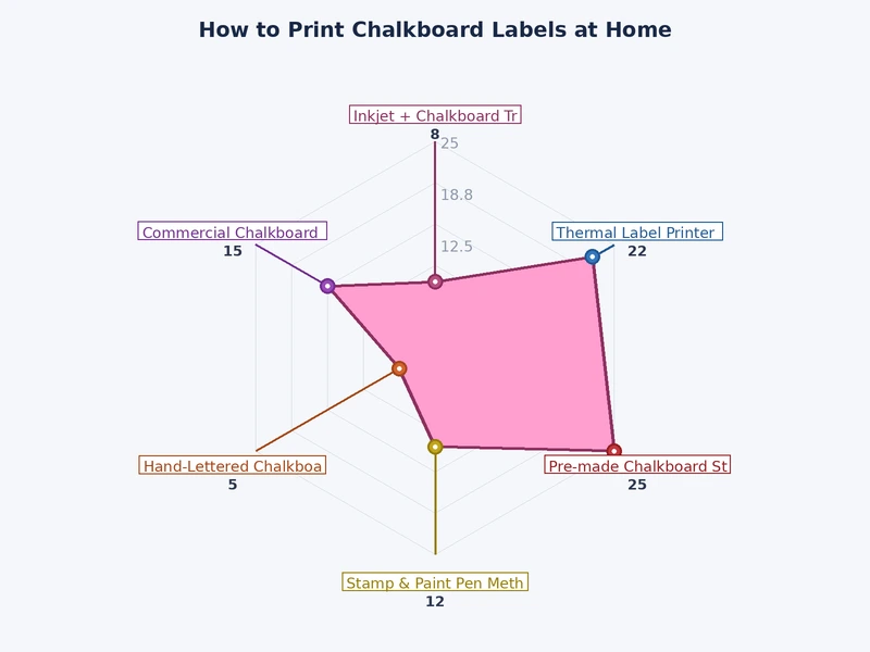 Bar chart comparing cost per label across different chalkboard label printing methods