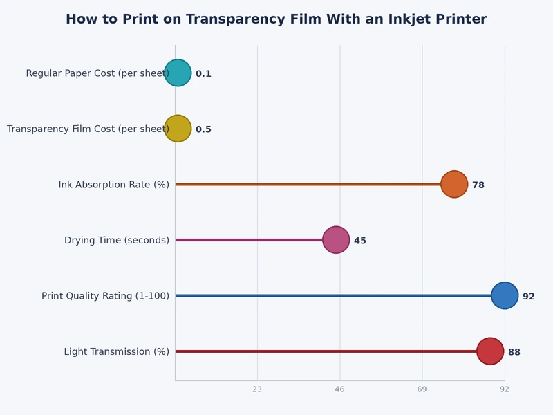 Chart comparing inkjet transparency film cost per sheet across five popular brands