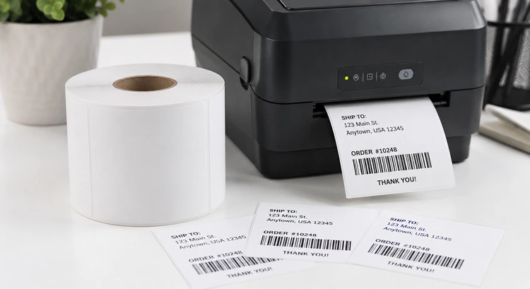 Label printer cost per label comparison showing thermal and inkjet label printers side by side