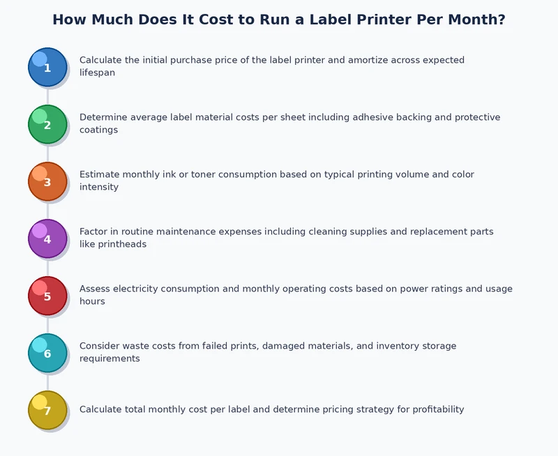 Flowchart showing how to calculate your monthly label printer running cost