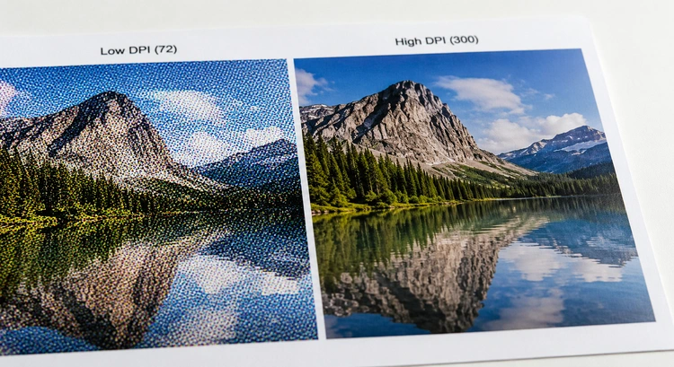 Close-up comparison showing what is DPI in printing at 72, 150, and 300 dots per inch