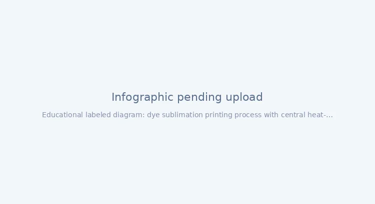 infographic showing dye sublimation printing workflow from design file to finished substrate