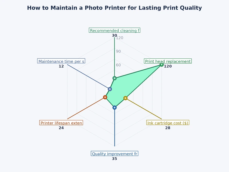 photo printer maintenance frequency chart showing weekly monthly and quarterly task breakdown