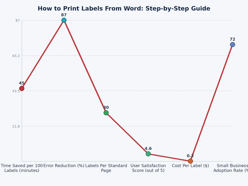 Chart comparing Word, dedicated label printers, and online tools across speed, cost, and flexibility