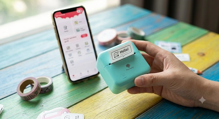 Phomemo M02 Pro review: compact Bluetooth thermal label printer on a desk surface